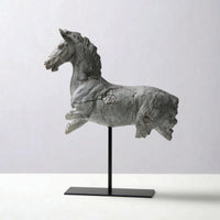 Horse Sculpture with Stand Galloping Tabletop Horse Statue Resin Decor for Art Collectors, Console Table, Bookshelf