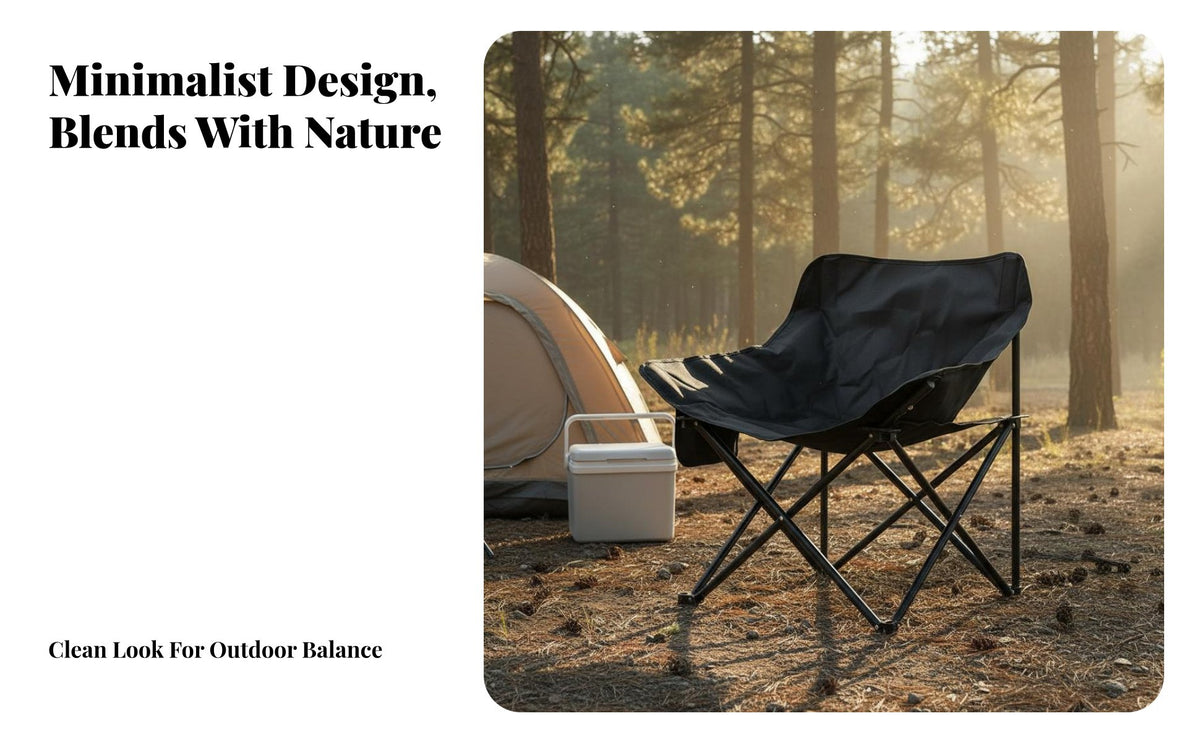 Portable Moon Chair Long-Lasting Steel Frame Moon Chair Foldable Fishing Stool Sturdy Duty Ergonomic for Anglers, Travel