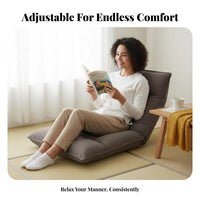 Japanese Design Foldable spinerest Lounger Multi-Angle Positions Floor Chair triple-function adaptable Design Lounge Seat Ergonomic with Pillow for Students, Adults, gaming enthusiasts, Bay opening, perusing corner, Dorm Room, Home Office