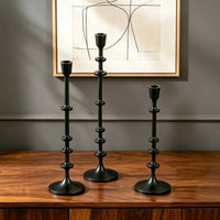 3 Pieces Candlestick Holders with Round Base Tapered Candle Holder with Round Base Modern Taper Candle Holder for Tabletop