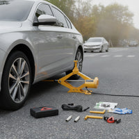 12V Electric Scissor Jack Heavy Duty Car Jack Kit with Carry Case Sturdy Vehicle Lift User-Friendly for Garage