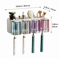 Manual Toothbrush Holder, Automatic Wall Mounted Toothbrush Organiser, Clear PET for Family Bathroom, Multiple Slots
