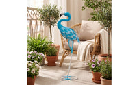 Outdoor Flamingo Statue Decorative Metal Flamingo Freestanding Bird Statue Stable for Gardeners, Homeowners, Garden, Courtyard, Balcony, Wedding