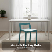 Armless Dining Chair Nordic Minimalist Design Molded Lowrear Chair Thickened and Sturdy Indoor Seating for Adults, Kitchen, Restaurant, Cafe