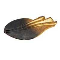 Lustrous Finish Irregular Tray Textured Surface Wavy Tray Dark Tones Home Decor Accent Gold Tone for Coffee Table