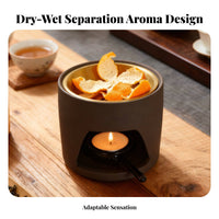 Candle-Powered Oil Warmer Tealight-Powered Scent Aroma Warmer Detachable Bowl Removable Dish for Spa, Bedroom, Office