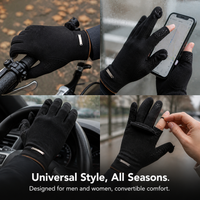 Suede Warm Touchscreen Gloves for Men and Women - Winter Outdoor Cycling Driving Half-Finger Flip-Top Design
