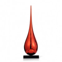 Teardrop Sculpture Modern Sculpture with Marble Base Sleek Abstract Statue for Entryway