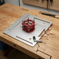 CNC-Finished Manual Router Lift Aluminum Alloy Woodworking Router Lift Base Alignment Slots Power Tool Accessory Precision Adjustment