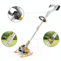 Electric Vegetation Trimmer with Wheels Battery Powered Grass Trimmer with Wheels Handheld Cordless Vegetation Wacker Ergonomic for Homeowners, Gardeners, Garden