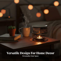 Tealight Burner Long-Lasting Aroma Tealight Scented Cube Warmer Hollow Iron Fragrance Lamp Multipurpose