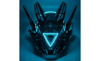 Retro-Futuristic LED Helmet Recharge-Capable Lights Sound Reactive Cosplay Helmet Adjustable Straps Retro-Futuristic Techwear Facepiece for DJs