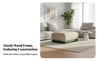 Modern Design Rectangular Ottoman sturdy Wood Legs Footrest Easy to Clean Upholstered Stool adaptable Use for Families, Homeowners, Guests, Living Room, Lounge Area, Bedroom, Entryway
