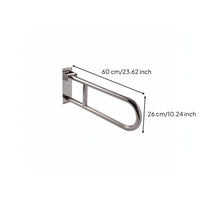 Anti-Slip Wall Mounted Toilet Armrest Foldable Design Flip up Toilet Grab Bar Rust-Proof Wall Mounted Safety Bar Space-Saving for Disabled Individuals