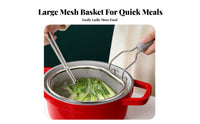 Noodle Blanching Basket Rust-Resistant Pot Hook Strainer Large Capacity Noodle Boiling Basket