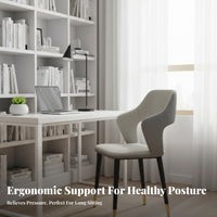 Anti-Scratch Feet Modern Dining Chair Non-Slip Foot Pads Textile Upholstered Accent Chair Sturdy Metal Legs Upholstered Armchair Long-Lasting for Homeowners, Restaurant Owners, Students, Bedroom, Kitchen