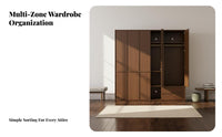 Freestanding Wardrobe Vintage and Design Paneled Door Armoire Floor-to-Ceiling Design Bedroom Furniture for Adults, Homeowners, Home, Cloakroom