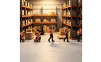 5 Pieces Miniature Figure with Parcel Management Themed Courier Figurine Resin Delivery Worker Figure for Diorama Builders