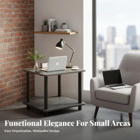 Minimalist Design Two-Tier Rectangular Table Versatile Functionality Nightstand Nordic Design Household Furniture Sturdy Construction for Apartment Dwellers, Homeowners, Students, Living Room, Small Areas, Home Office, Entryway