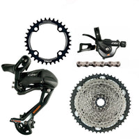 6 Pieces 11 Speed Mountain Bike Groupset CNC Machined Mountain Bike Derailleur Gear Selector Groupset 11 Speed Bike Drivetrain