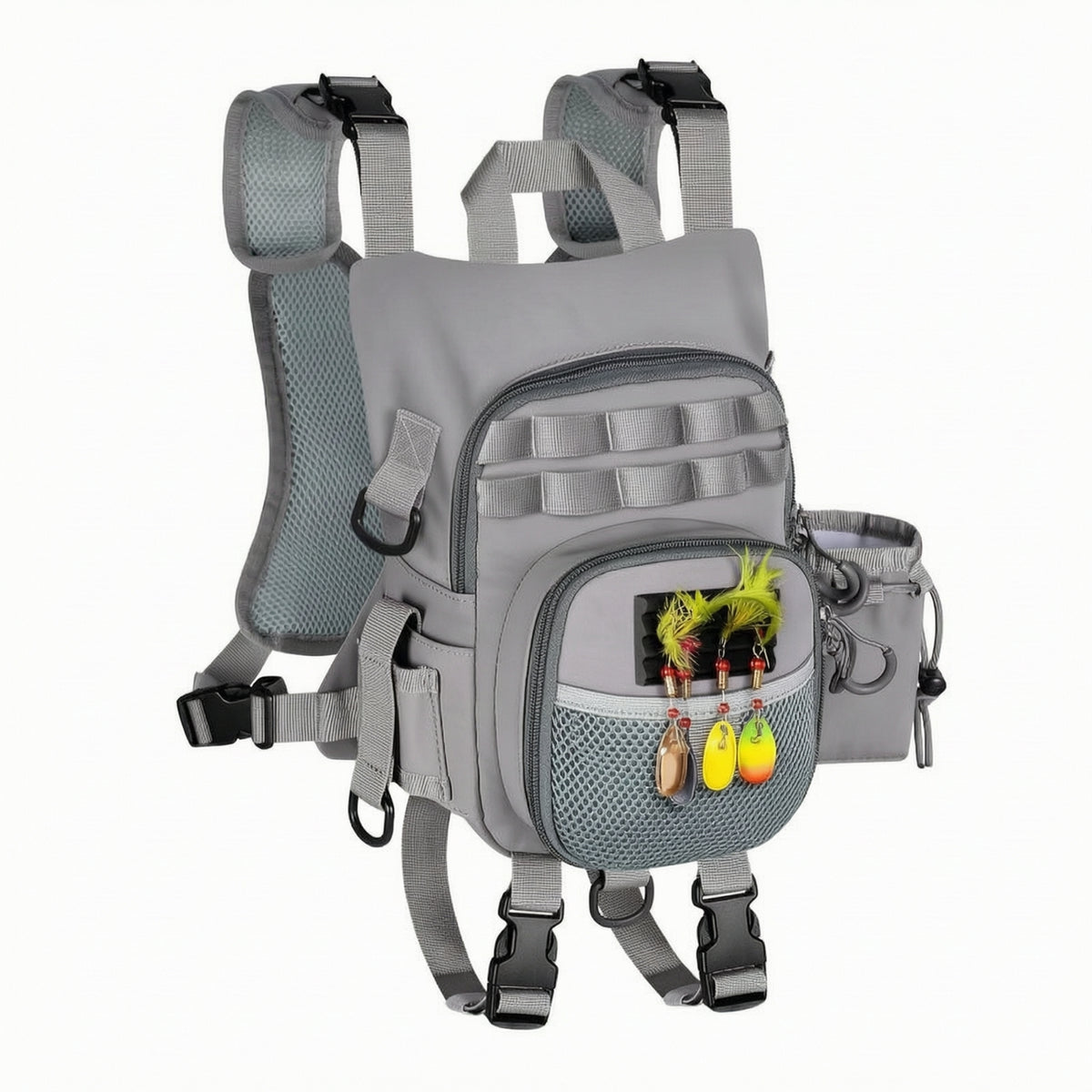 Adjustable Fishing Chest Pack Hands-Unrestricted Chest Bag with Harness Lightweight Breathable for Outdoor Adventures