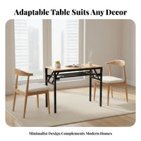 Folding Design Rectangular Collapsible Table Foldable & Portable Collapsible Laptop Table Waterproof Tabletop Multi-Use Desk Water-Resistant Top for Distant Workers, Apartment Dwellers, Training Room, Market Stall, Small Areas, Office