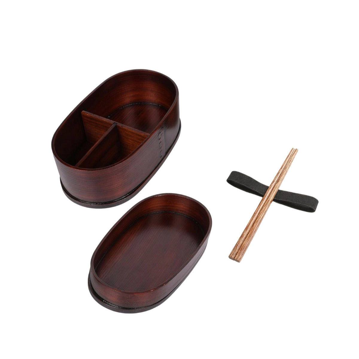 Wooden Bento Box Traditional Container Natural for Office Workers, Students