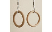 Adjustable Wooden Gymnastic Rings Secure Gym Rings with Rope Load-Bearing Heavy Duty for Backyard