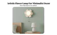 Modern Design Flower Wall Lamp Easy Installation Flower Shaped Sconce 3 Color Temperatures Pull Chain Wall Light for Students, Homeowners, Bedroom, Hallway, Study Room, Deactivate Ice