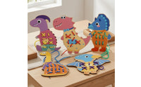 Printed Wooden Animal Lacing Toy Smooth-Cut Edges Animal Lacing Board Colored Fine Motor Threading Toy Hand-Eye Coordination for Children