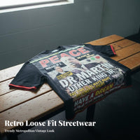 Retro Design Streetwear Graphic Tee Loose Fit Streetwear Short Sleeve Tee Soft & Comfortable Vintage Design Print T-Shirt Breathable Material for Women, Young Adults, History Enthusiasts, Street Fashion, Daily Wear, Concerts, Parties
