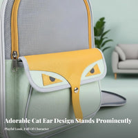 Large Capacity Expandable Cat Backpack Built-in Safety Leash Expandable Mesh Rucksack Comfortable Padded Straps Pet Carrier Multiple Openings for Small Dog Owners, Travelers, Hikers, Travel, Vet Visits, Public Transportation, Outdoor Activities