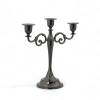 Tabletop 3-Arm Candelabra Scrollwork Candelabra with 3 Arms Weighted Triple Candle Holder Elegant for Brides, Dinner Parties