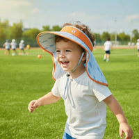 Sun Hat with Neck Flap Wide Brim Open Open-Top Sun Hat Visor with Neck Flap Protection Lightweight for Children, Outdoor