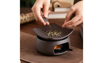 Warmer with Removable Tray Compact Ceramic Tea Warmer Space-Saving