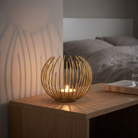 Airy Candle Holder with Cup Base Metal Wire Candle Holder Elegant Tabletop Accent Decorative for Dining Table, Candlelight Dinner