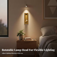 Minimalist Design LED Bedside Wall Lamp Energy Saving Recessed Headboard Light Integrated Push Switch Recessed Reading Light Focused Beam for Hotel Guests, Homeowners, Students, Bedroom, Study Room