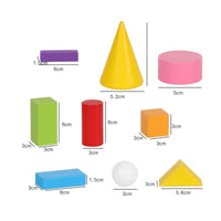 32 Pieces Shape Recognition 3D Solid Geometry Blocks Polished Edges Wooden Geometric Shapes Set Wear-Resistant Child-Centered Geometry Solids for Children, Preschoolers, Toddlers, Classroom, Homeschooling