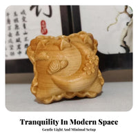 Yew Wood Pendant Carved Wooden Hand Piece Boho Style Wooden Necklace Pendant Floral & Adornment