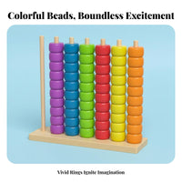 Educational Color Sorting Stacking Rings Hand-Eye Coordination Educational Counting Toy Develops Fine Manual Skills for Toddlers