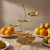 S-Shaped Fruit Stand Polished Tiered Fruit Stand Shallow Trays Table Accessory