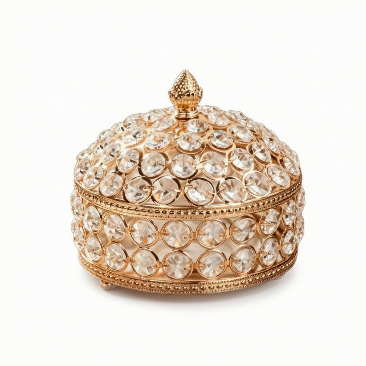 Clear Crystal Trinket Box Luxurious Decorative Box with Lid Elegant Lidded Vanity Organizer Sparkling for Women, Collectors, Dressing Table