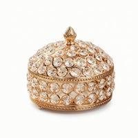 Clear Crystal Trinket Box Luxurious Decorative Box with Lid Elegant Lidded Vanity Organizer Sparkling for Women, Collectors, Dressing Table
