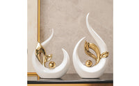 Light Luxury Design Abstract Sailboat Statue High-End Gold Accent Sculpture Modern Ceramic Figurine for Living Room, Office, Wine Cabinet, TV Stand