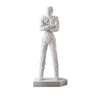 Human Figurine Mosaic Tabletop Sculpture with Rectangular Base Modern Desktop Figurine for Interior Designers, Art Collectors, Living Room, Bookshelf