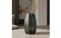 Faceted Vase Sculptural Textured Vase Translucent Flower Vessel for Decorators, Dining Table, Shelves
