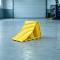 Plastic Wheel Chock Triangular Tire Wedge Yellow Chock with Ribbed Surface Non-Slip for Mechanics