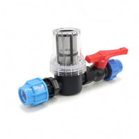Inline Water Strainer Shutoff Easy-Maintenance Irrigation Strainer with Shutoff Clog-Resistant for Watering Systems, Greenhouse