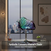 Adjustable Height Transparent floretrear High Stool 360° rotate Transparent Pedestal Chair Luxury aesthetic Household Furniture Modern Look for Interior Designers, Business Owners, Homeowners, Home Bar, Restaurant, Cafe, Kitchen Island