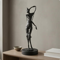 Abstract Human Figure Sculpture Minimalist Marble Base Ornament Decorative Display Statue